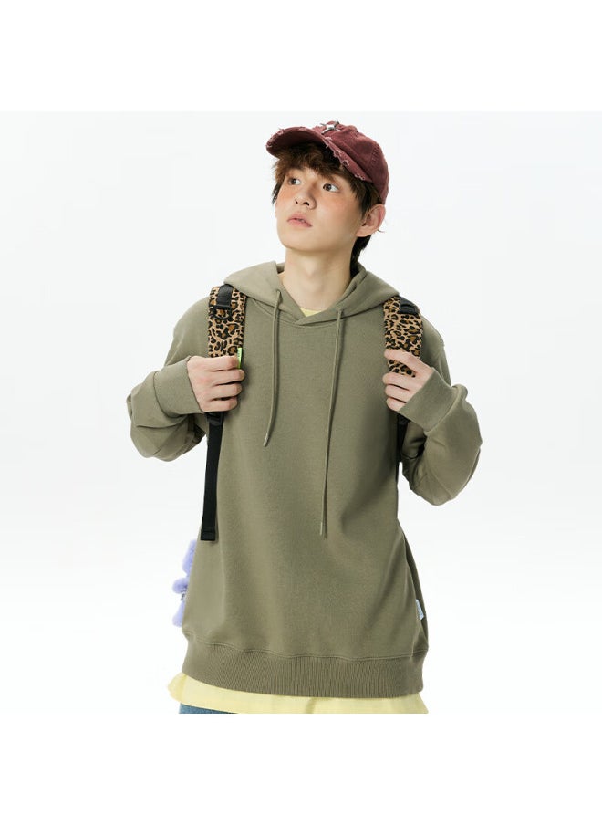 Miniso Miniso Men's Hoodie With Hoodie, Heavyweight Loose Fit, Autumn And Winter Plus Velvet High-end Youth Trend Outerwear White L  - Image 5