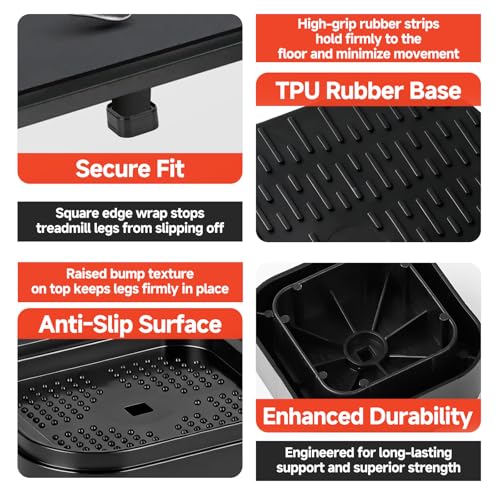 Piszvbej 4-Pack Treadmill Incline Riser Blocks, Stackable Treadmill Riser Incline Blocks, Adjustable Height Block for Leveling and Uphill Workout, Non-Slip Durable Support Blocks, for Home and Gym - Image 3