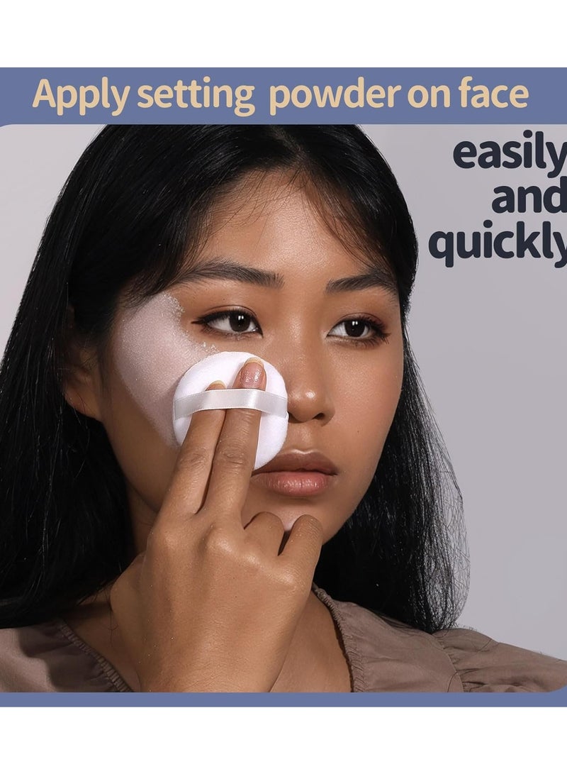 Teenitor 3pcs Setting Powder Puff 2.36 Inch, Soft Applicator for Loose and Pressed Powder, Face Makeup Puff With Cases, White - Image 2