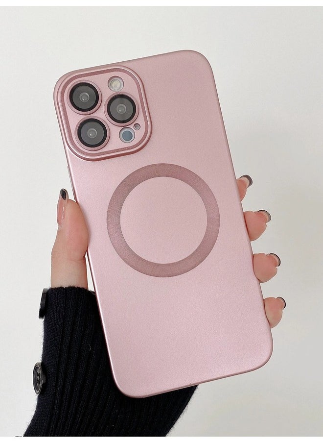 ShebSheb - iPhone 15 Pro Case, Matte Magnetic Phone Cases with Camera Lens Protector [Compatible with MagSafe] Soft TPU Shockproof Protective Cover - Image 1