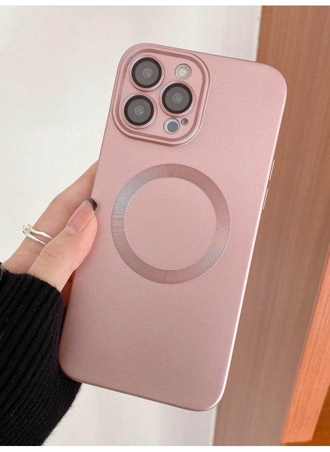 ShebSheb - iPhone 15 Pro Case, Matte Magnetic Phone Cases with Camera Lens Protector [Compatible with MagSafe] Soft TPU Shockproof Protective Cover - Image 1
