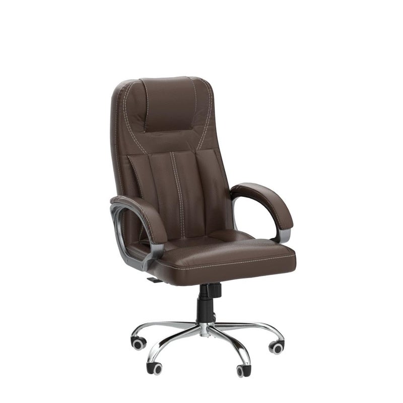 Rose ROSE 297 Executive High Back Office Chair  3Years Warranty Included  Premium Faux Leather  Heavy Duty Metal Base Brown  - Image 5
