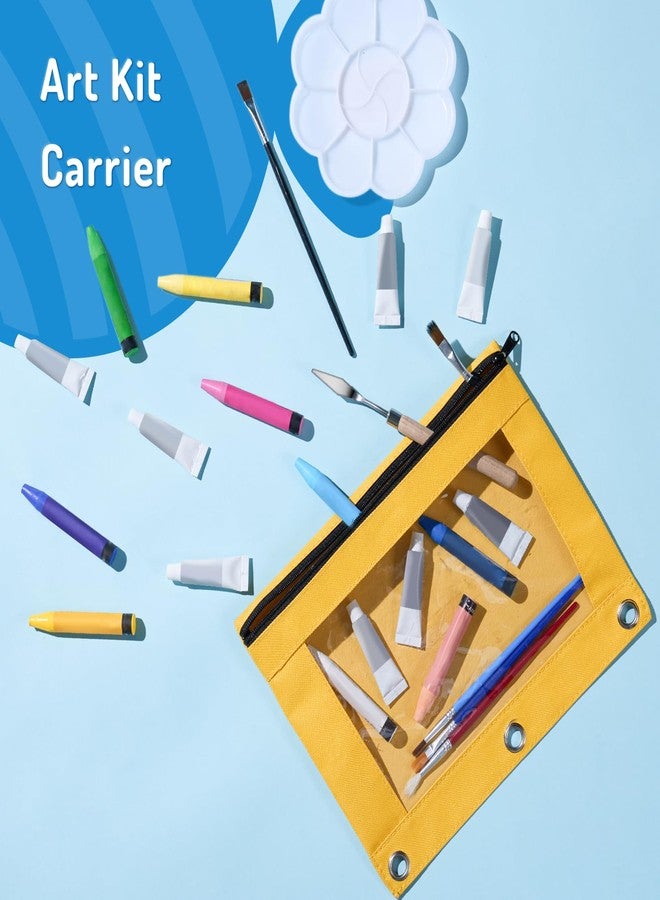 Forvencer Pencil Pouch for 3 Ring Binder, Large Pencil Case Pouch with 3 Reinforced Grommets, Pen Bag, Clear Window Pencil Case, Binder Accessories, Lavender - Image 5