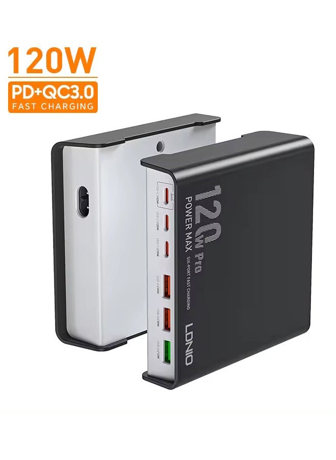 120 واط 6 منافذ USB C محطة شحن متعددة المنافذ نوع C شاحن سطح المكتب السريع لأجهزة iPhone اللوحية Macbook والكمبيوتر المحمول - pzsku/Z3EB38A9E5CB8BDF4AA2CZ/45/_/1715182643/9447aad6-a9f0-41f4-a371-dae0de943c94