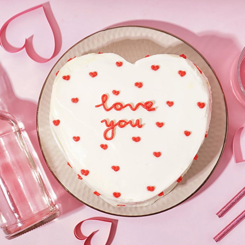 Nuogo 8 Inch Heart Shaped Aluminum Cake Pan Heart Shaped Baking Pan DIY Baking Cake Mold Tool for Valentine Weddings Birthday Party - Image 2