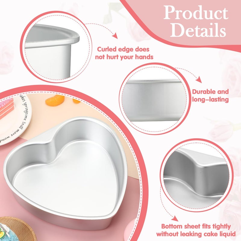 Nuogo 8 Inch Heart Shaped Aluminum Cake Pan Heart Shaped Baking Pan DIY Baking Cake Mold Tool for Valentine Weddings Birthday Party - Image 5