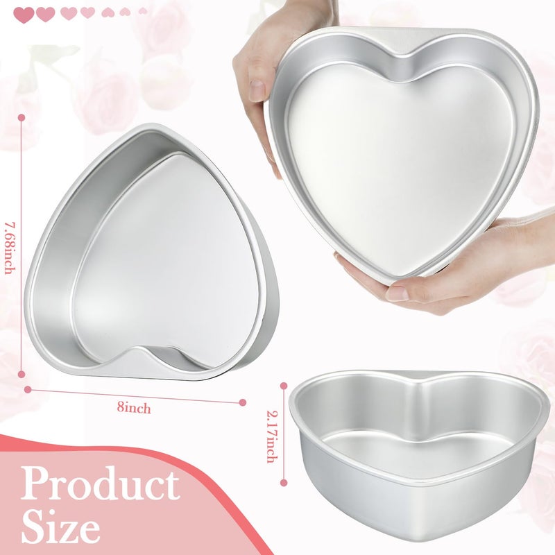 Nuogo 8 Inch Heart Shaped Aluminum Cake Pan Heart Shaped Baking Pan DIY Baking Cake Mold Tool for Valentine Weddings Birthday Party - Image 3
