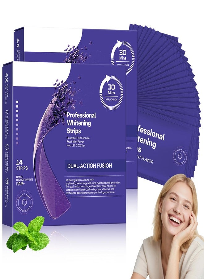 2PCS Purple Teeth Whitening Strips, Enamel Safe for Sensitive Tooth, Teeth Whitening Strips, Daily Formula for Surface Stain Reduction & Natural Shine, Portable Whitening Strips (14 Strips) - Image 1