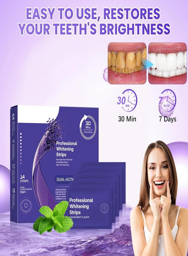 2PCS Purple Teeth Whitening Strips, Enamel Safe for Sensitive Tooth, Teeth Whitening Strips, Daily Formula for Surface Stain Reduction & Natural Shine, Portable Whitening Strips (14 Strips) - Image 5
