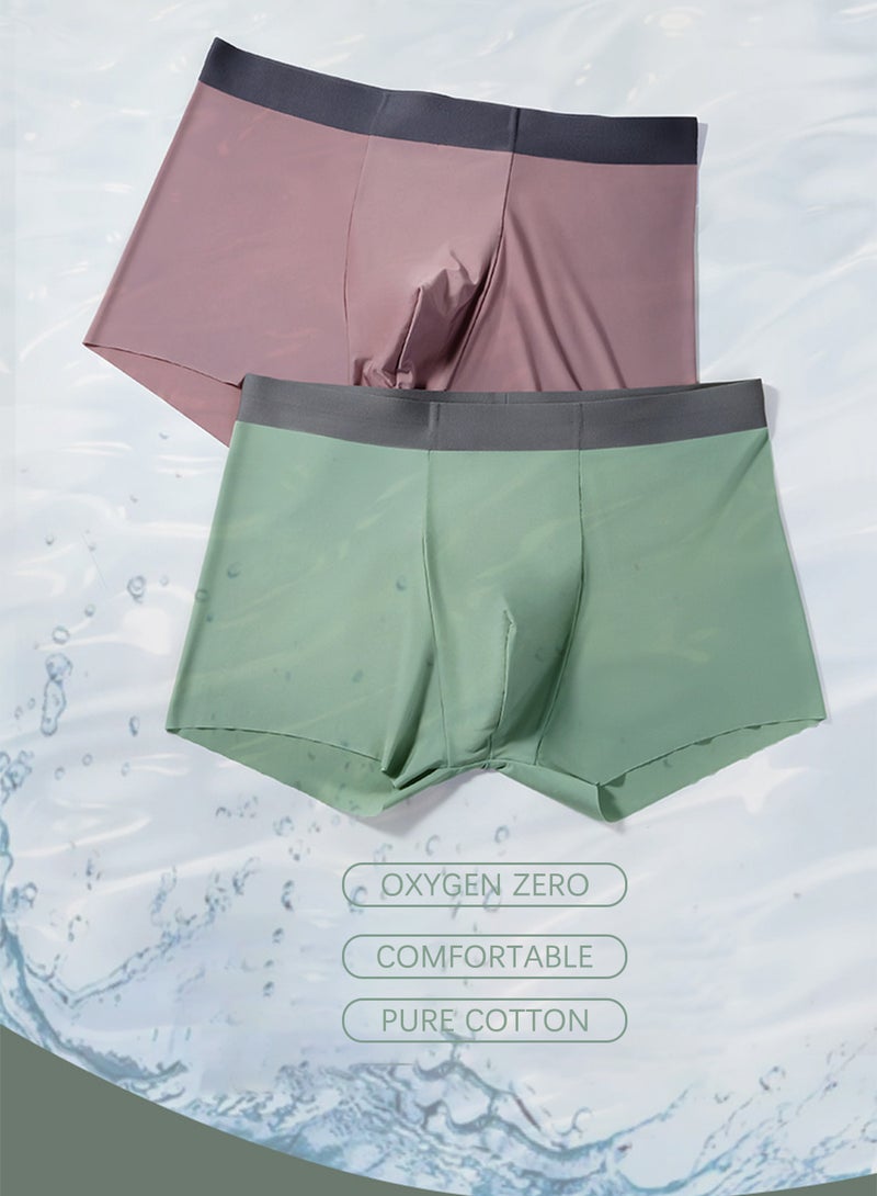 Men's Underwear Seamless Ice Silk Ultra Thin Breathable Quick Dry Antibacterial High Elastic Comfortable U Shaped Convex Boxer Brief for Male - Image 3