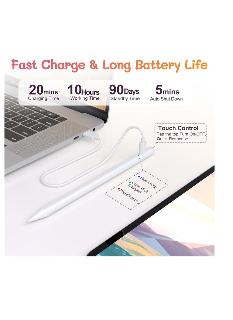Generic - Stylus Pen for iPad with Palm Rejection, 2nd Generation Compatible with iPad Pro 11/12.9 inch (2018-2023), iPad 10th-6th Gen, iPad Mini 5th/6th Gen, iPad Air 3rd-5th Gen - Image 1
