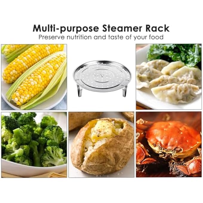 DS.DISTINCTIVE STYLE Steamer Rack 85 Inches 304 Stainless Steel Steaming Rack Steam Tray With Removable Legs For Steamer Cookware Instant Pressure Cooker MultiFunctional Steamer Basket - Image 5