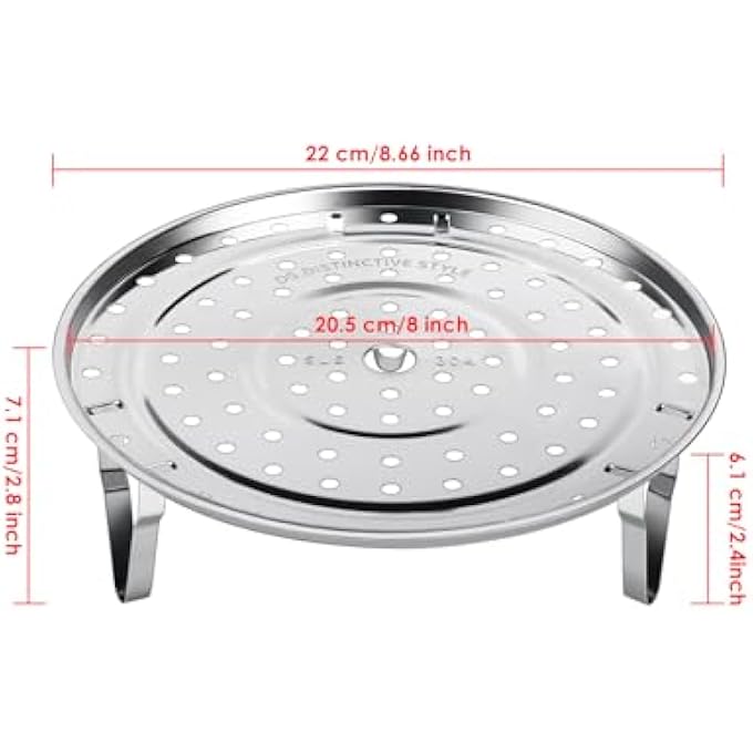 DS.DISTINCTIVE STYLE Steamer Rack 85 Inches 304 Stainless Steel Steaming Rack Steam Tray With Removable Legs For Steamer Cookware Instant Pressure Cooker MultiFunctional Steamer Basket - Image 3