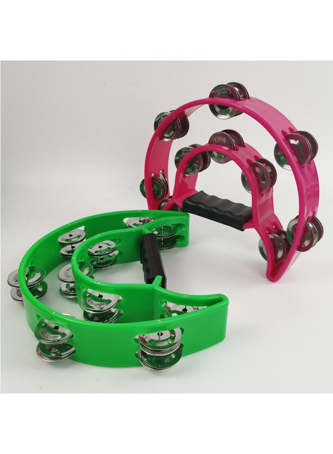 Flower Drum Ring Rattle Orff Percussion Hand Rattle Children's Musical Instruments Music Early Education Musical Instruments-Color:Green - Image 1