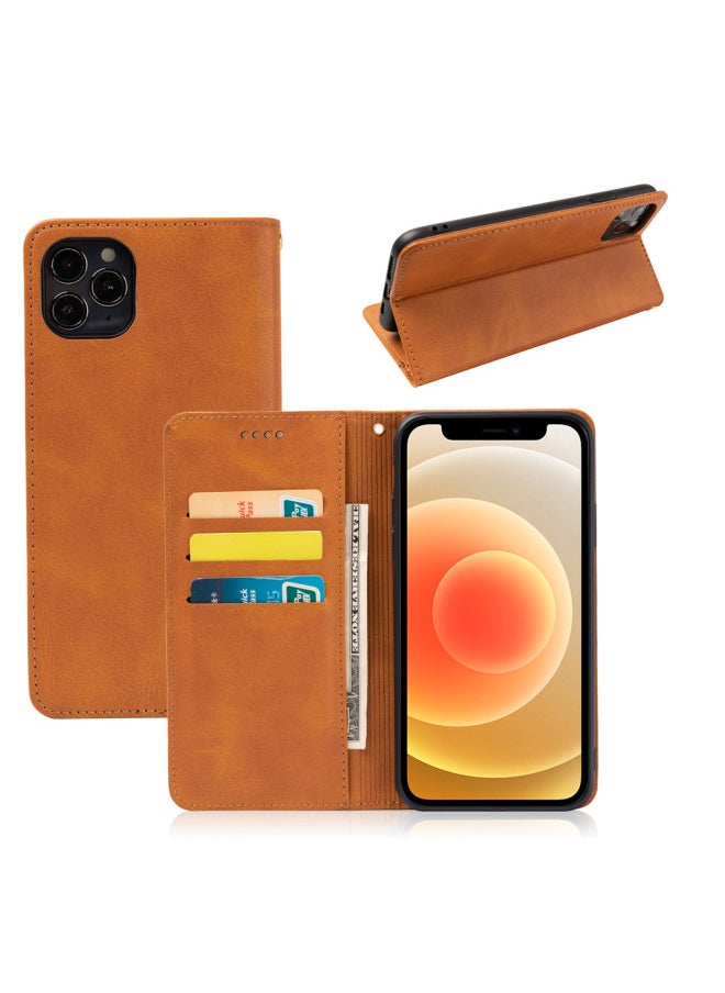 Generic - Business Style Magnetic Card Slot Stand Cover For Google Pixel 7a Made Premium Buffalo Leather Protective Case-Color:Red-Applicable Model:Google Google Pixel 7 Pro - Image 1