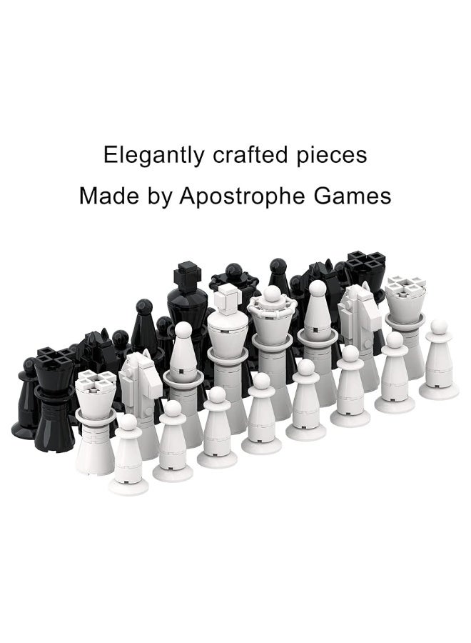 Apostrophe Games مجموعة شطرنج بلوك البناء من أستروفي 1024 قطعة اصنع قطع الشطرنج الخاصة بك متوافقة مع العلامات التجارية الكبرى لكتل البناء - Image 1