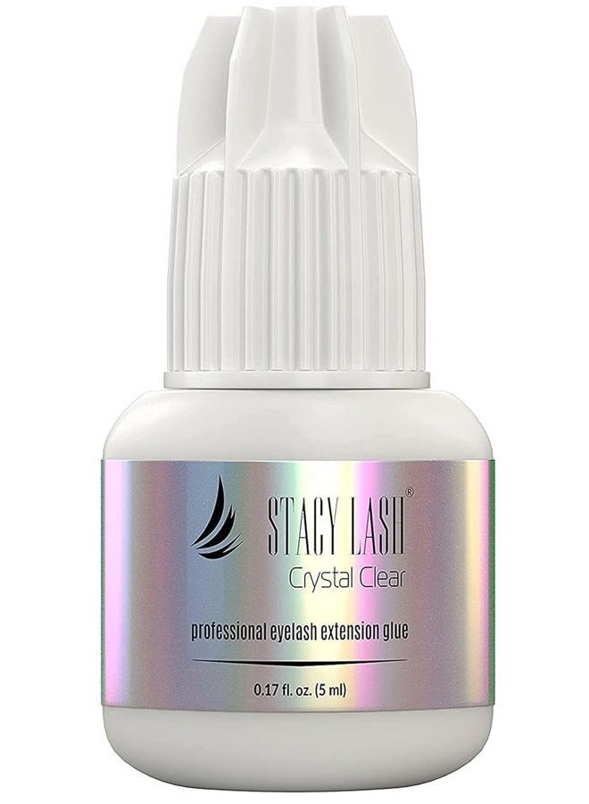 Stacy Lash غراء تمديد الرموش كريستال كلير ستايسي لاش (0.17 أونصة سائلة/5 مل)/وقت جفاف 1 ثانية/احتفاظ – 8 أسابيع/لاصق شفاف/مستلزمات احترافية - Image 1