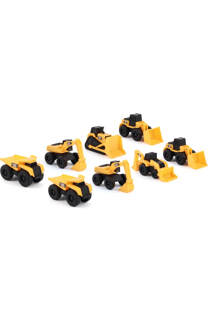 CATERPILLAR CAT Machines Mini Construction Vehicle 3-Inches 8-in-1 Pack | Dump Truck, Wheel Loader, Bulldozer, Backhoe & Excavator | Collectible Play Vehicle for Kids - Image 1