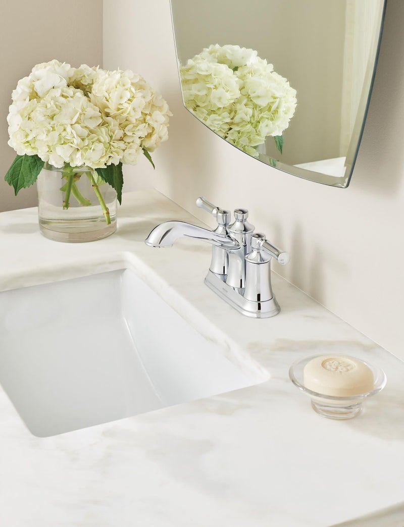 Moen Dartmoor Chrome Traditional Two Handle Centerset Bathroom Sink Faucet, 6802 - Image 2