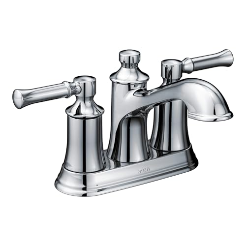 Moen Dartmoor Chrome Traditional Two Handle Centerset Bathroom Sink Faucet, 6802 - Image 1
