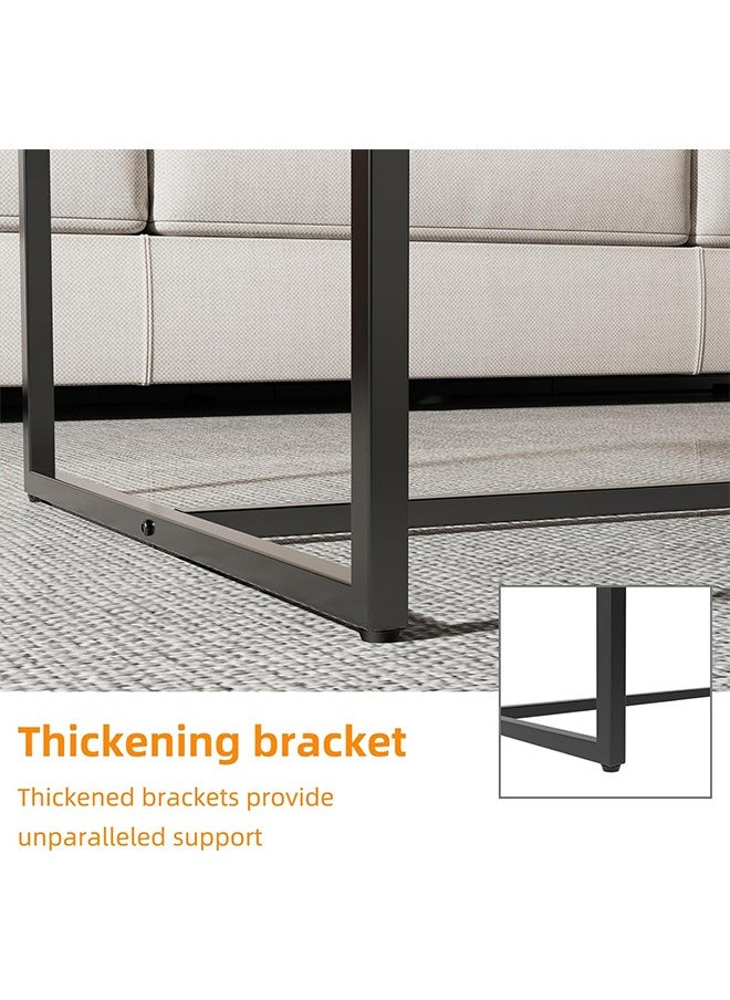 Generic - Sintered Stone Coffee Table Modern Center Table for Living Room Sofa Side Table Set with Metal Frame Corner Tea Table Furniture for Home Storage Decor - Image 1