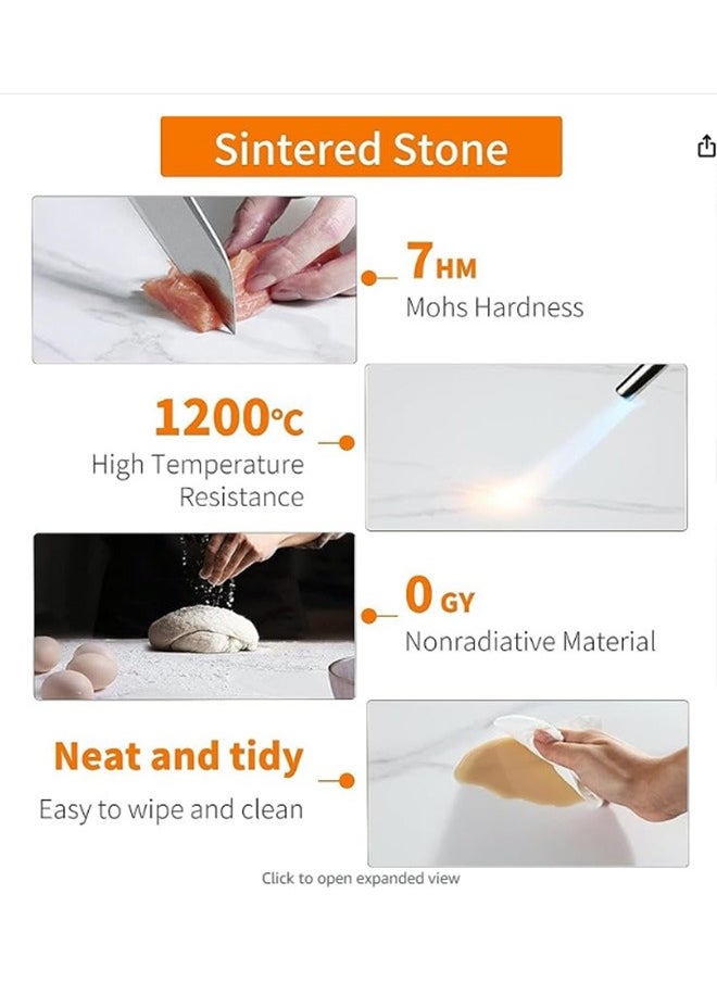Generic - Sintered Stone Coffee Table Modern Center Table for Living Room Sofa Side Table Set with Metal Frame Corner Tea Table Furniture for Home Storage Decor - Image 1