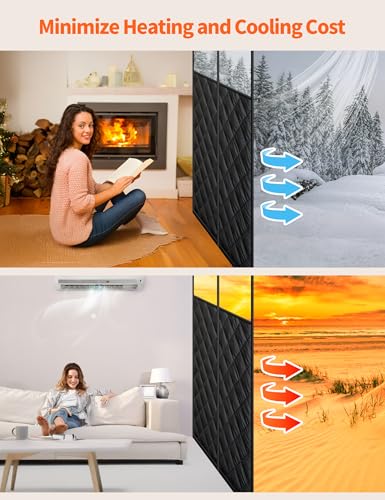 Homealexa Magnetic Thermal Insulated Door Curtain for 48"x 80" Doors, Visible Door Cover for Heat Insulation, Magnetic Closure Thick Blanket for Doorway to Keep Warm in Winter Cool in Summer - Image 4