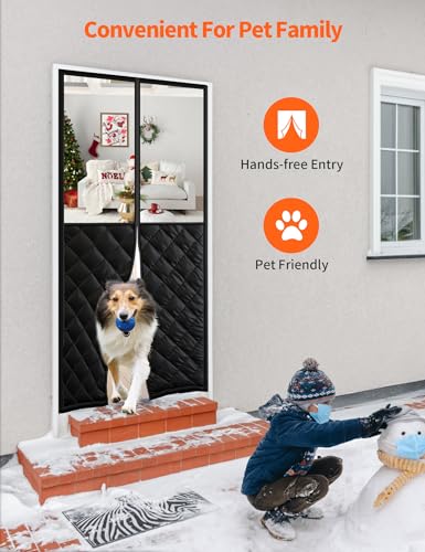 Homealexa Magnetic Thermal Insulated Door Curtain for 48"x 80" Doors, Visible Door Cover for Heat Insulation, Magnetic Closure Thick Blanket for Doorway to Keep Warm in Winter Cool in Summer - Image 5