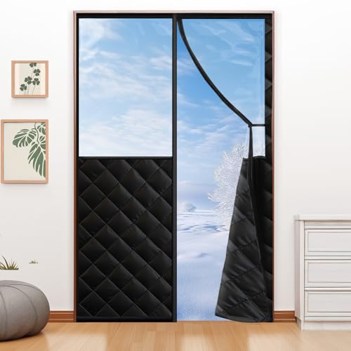 Homealexa Magnetic Thermal Insulated Door Curtain for 48"x 80" Doors, Visible Door Cover for Heat Insulation, Magnetic Closure Thick Blanket for Doorway to Keep Warm in Winter Cool in Summer - Image 1