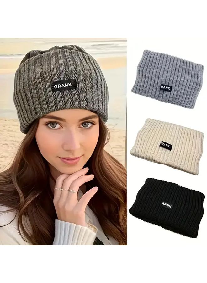 3Pcs Black Gray Khaki Headbands for Autumn Winter Comfortable Breathable Sports Headwear - Image 1
