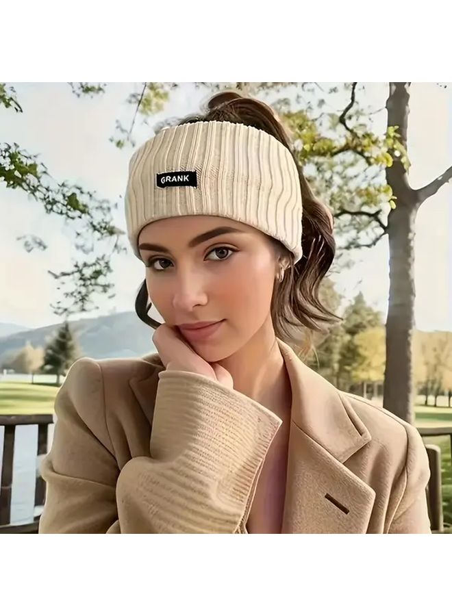 3Pcs Black Gray Khaki Headbands for Autumn Winter Comfortable Breathable Sports Headwear - Image 2