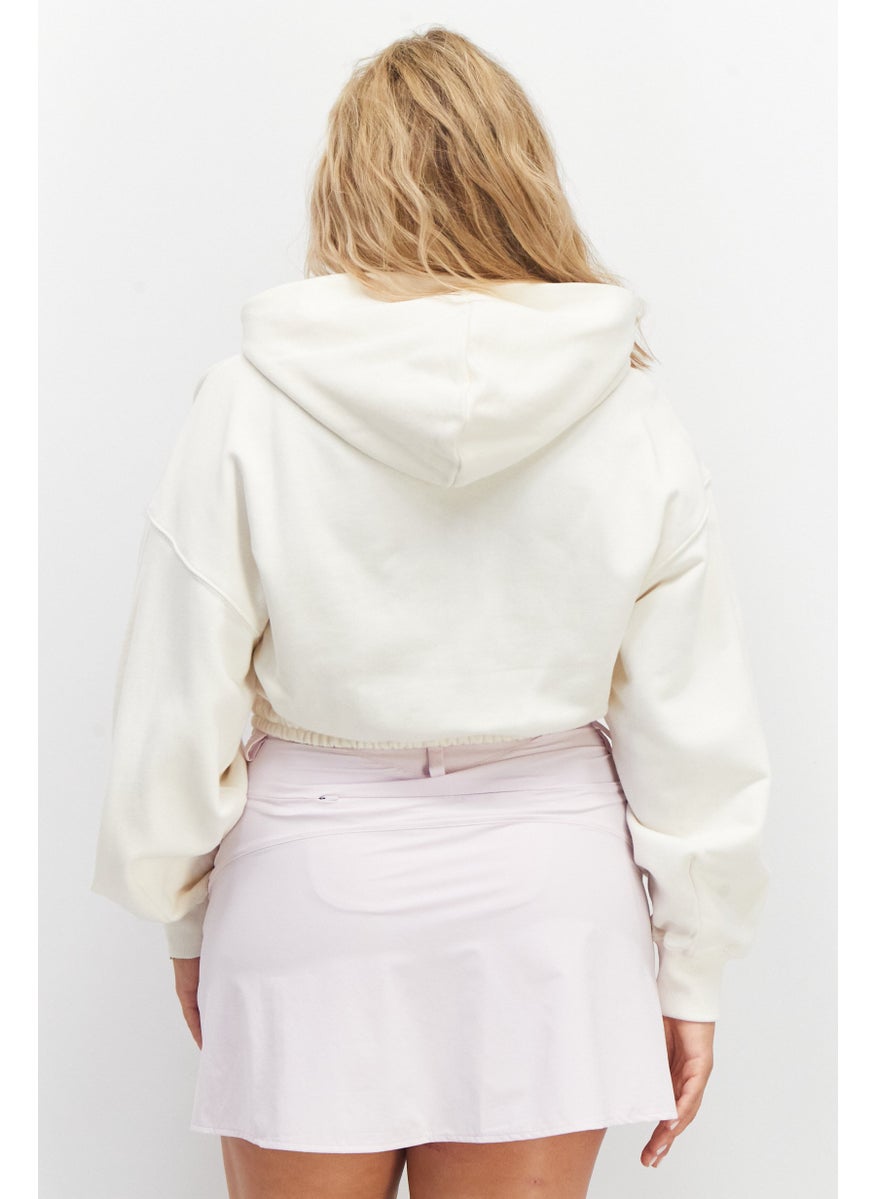 PUMA Women Sportswear Fit Long Sleeve Training Hoodies, Off White  - Image 2