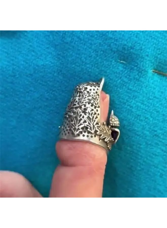 Vintage Inspired Oak Acorn Thimble Handcrafted Metal Sewing Quilting Tool - Image 5