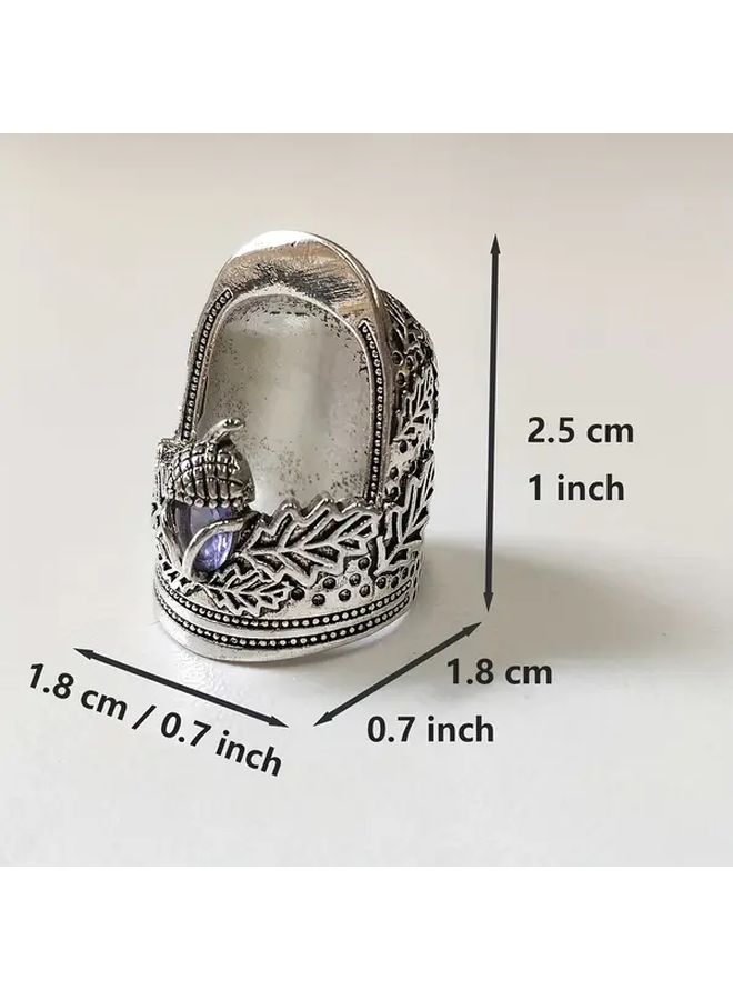 Vintage Inspired Oak Acorn Thimble Handcrafted Metal Sewing Quilting Tool - Image 3