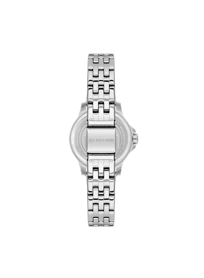 U.S. Polo Assn. Stile 30mm Women's Watch with Silver Dial & Stainless Steel Bracelet