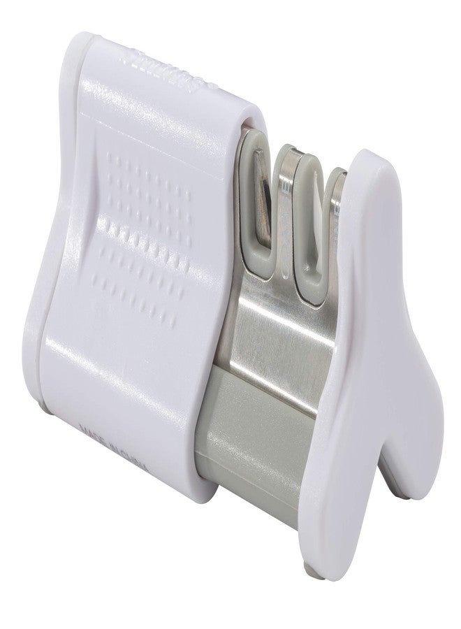 Smith's Smith’ 51122 Slide Sharp Edge Grip 2-Slot Sharpener - White - Compact - Non-Slip Base - Patented V Grip - Straight Edge & Serrated Blades - Carbide & Ceramic Sharpeners - Image 1