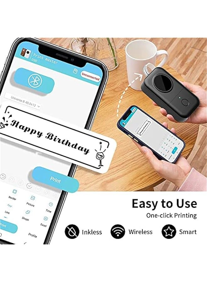 phomemo Portable Bluetooth Thermal Label Printer for Home and Small Business - Organize your Products with 0.23, 0.35, and 0.47 inch (12mm) Tape - Image 2