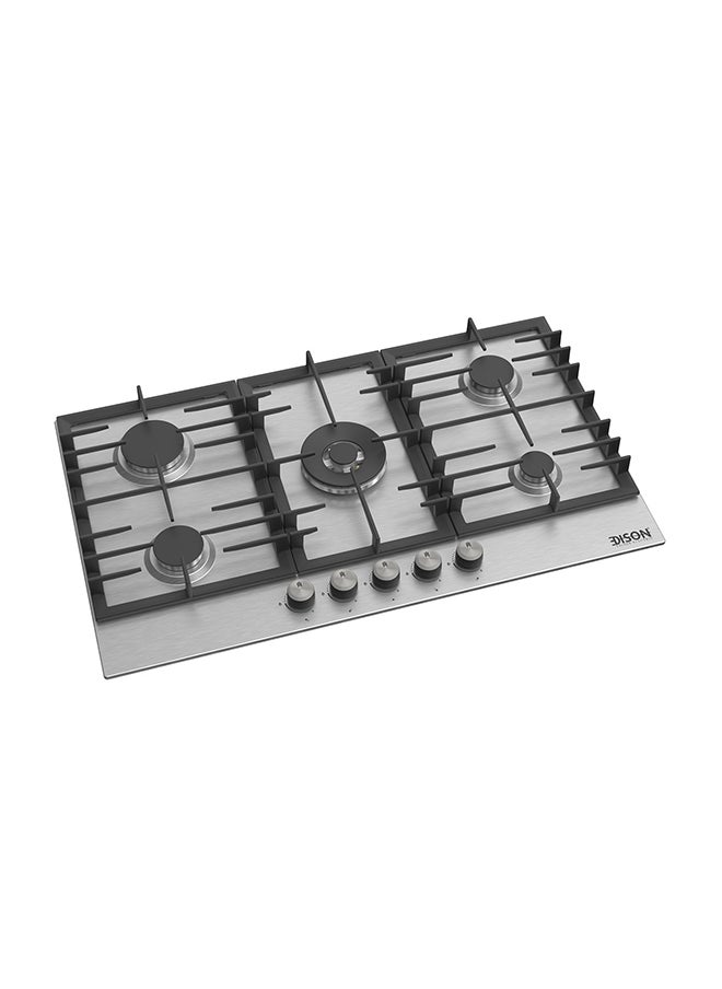 EDISON Edison Built-in Gas Stove, Surface Mount, Stainless Steel, 5 Burners, 60x90 cm 