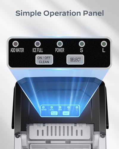 Silonn Ice Maker Countertop, Stainless Steel Portable Ice Machine with Carry Handle, Self-Cleaning Ice Makers with Basket and Scoop, 9 Cubes in 6 Mins, 26 lbs per Day - Image 5