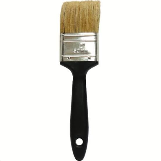 Paint Brush Set, 50mm Width, White Bristles, Black Handle, Pack of 2 - Image 3