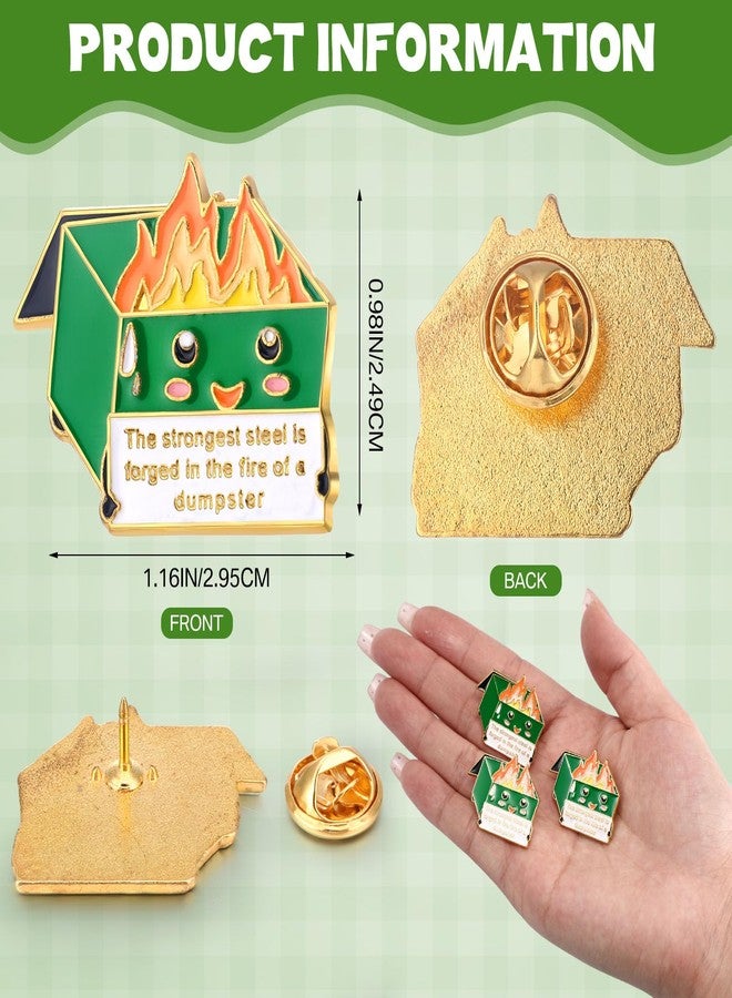 Ferreve 20 Pcs Dumpster Fire Pins Bulk Employee Appreciation Gifts for Coworkers Emotional Positive Support Enamel Pins for Coworkers Staff Teacher Nurse Team - Image 2
