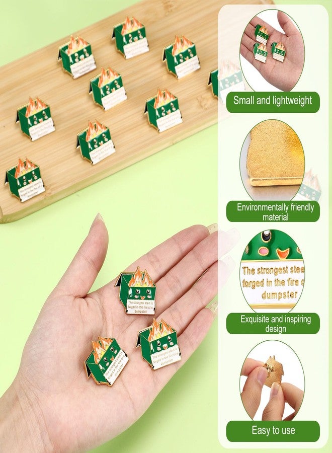 Ferreve 20 Pcs Dumpster Fire Pins Bulk Employee Appreciation Gifts for Coworkers Emotional Positive Support Enamel Pins for Coworkers Staff Teacher Nurse Team - Image 3