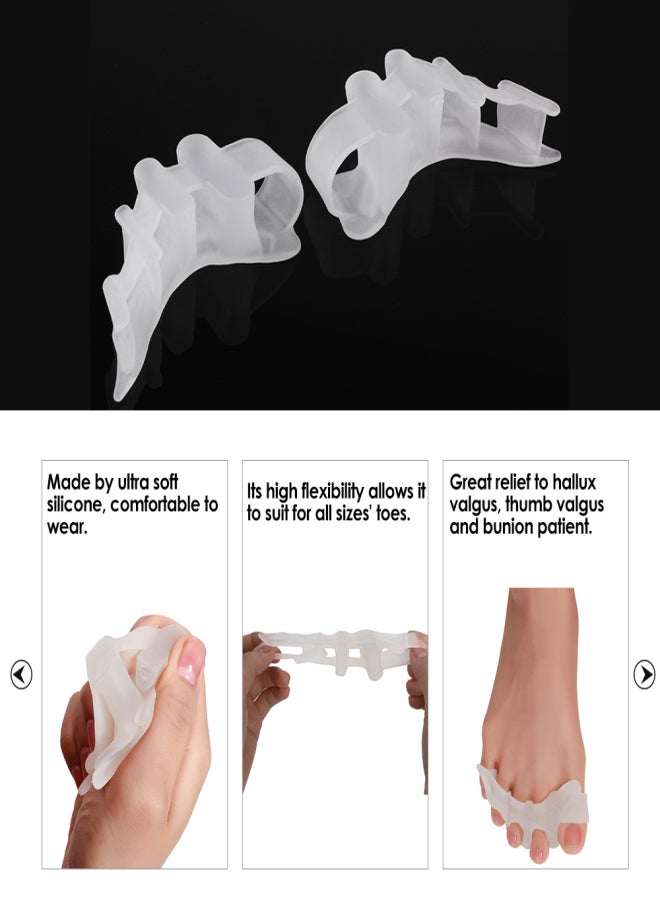 1 Pair Hallux Valgus Protector Gel Finger Toe Separator Divider Bunion Orthopedic Adjuster 4 Holes Thumb Valgus Guard Feet Care Tool - Image 4