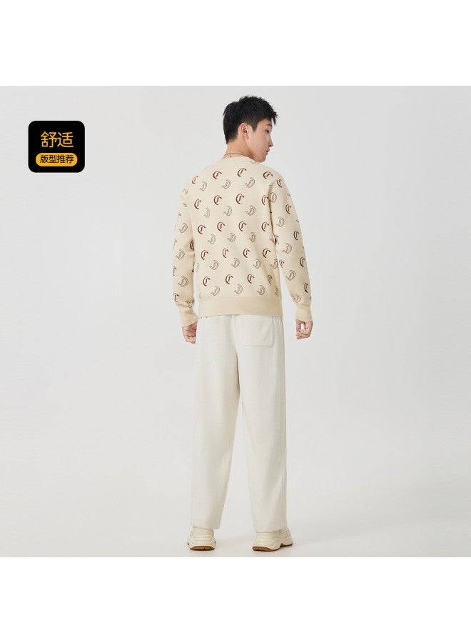 Cabbeen Long Sleeve Sweater Men's Full Jacquard Sweater Comfortable Trendy Men Winter Sweater - Image 5