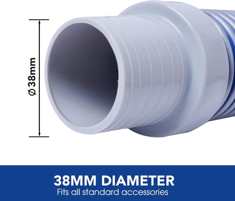 POOLWHALE Professional Swimming Pool Vacuum Cleaner Hose -1.5” 8 Piece Hoses, Perfect Vacuum Extension/Replacement - Compatible with all Major Automatic Pool Cleaners - Image 2