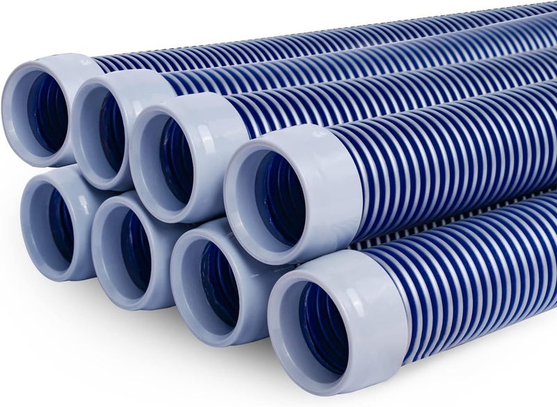 POOLWHALE Professional Swimming Pool Vacuum Cleaner Hose -1.5” 8 Piece Hoses, Perfect Vacuum Extension/Replacement - Compatible with all Major Automatic Pool Cleaners - Image 1