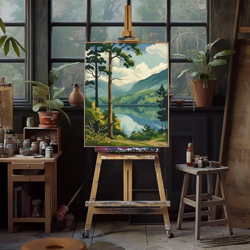 Natuyalo Paint by Numbers Kit for Adults Forest Landscape Paint by Number on Canvas Without Frame DIY Acrylic Painting for Ideal Gift Home Wall Decor 16x20 Inch - Image 3