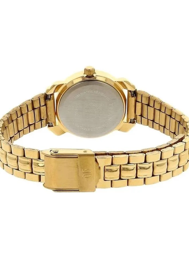 TITAN Women's Analog Display Watch With Gold Stainless Steel Strap - 2534YM01