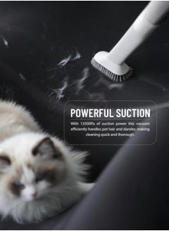 porodo Pet Grooming 13500Pa 400W Vacuum Cleaner / Versatile Grooming Kit / Convenient Storage / 2-in-1 Crevice Tool / Clipping Combs / Cleaning Brush / Hose Holder / Grooming Brush / Electric Clipper / Pet Hair Remover - White  - Image 4