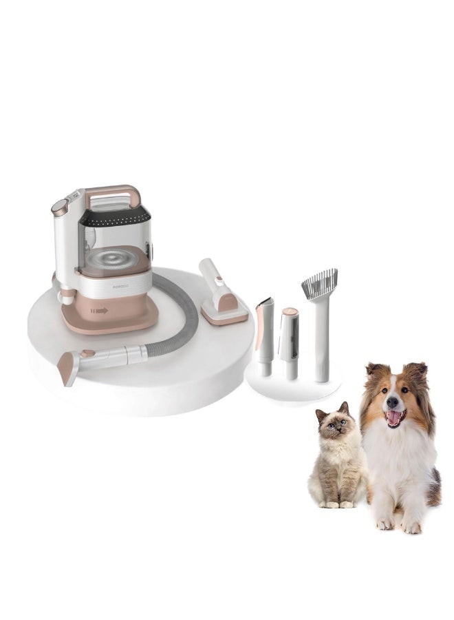 porodo Pet Grooming 13500Pa 400W Vacuum Cleaner / Versatile Grooming Kit / Convenient Storage / 2-in-1 Crevice Tool / Clipping Combs / Cleaning Brush / Hose Holder / Grooming Brush / Electric Clipper / Pet Hair Remover - White - Image 1